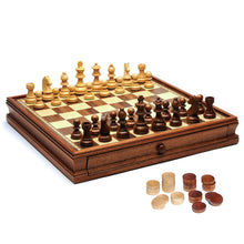 Load image into Gallery viewer, French Staunton Chess &amp; Checkers Set
